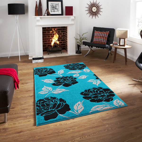 Rosdorf Park Hicksville Floral Machine Woven Area Rug Wayfair.co.uk